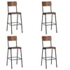 Image de Lot de 4 chaise de bar H. 116.5 cm empilable non pliable interieur en acier noir