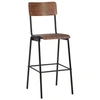 Image de Lot de 6 chaise de bar H. 116.5 cm empilable non pliable interieur en acier noir