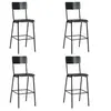 Image de Lot de 4 chaise de bar interieur empilable non pliable en acier H. 116.5 cm noir