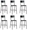 Image de Lot de 6 chaise de bar H. 116.5 cm empilable non pliable interieur en acier noir
