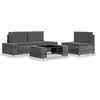 Image de Salon de jardin 4 pcs Résine tressée Gris