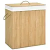 Image de Panier à linge avec 2 sections bambou 100 L 320740