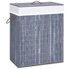 Image de Panier à linge avec 2 sections bambou gris 100 L 320742