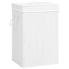 Image de Panier à linge avec 2 sections bambou blanc 72 L 320743