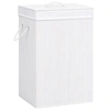 Image de Panier à linge avec une seule section bambou blanc 320751