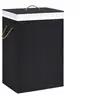 Image de Panier à linge avec une seule section bambou noir 320757