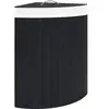 Image de Panier à linge d'angle Bambou Noir 60 L