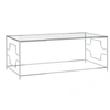 Image de Table basse Argenté 120x60x45 cm Acier inoxydable et verre