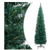 Image de Sapin de noël artificiel mince avec support vert 180 cm pvc