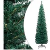 Image de Sapin de Noël artificiel mince avec support Vert 210 cm PVC