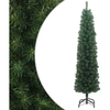 Image de Sapin de Noël artificiel mince avec support vert 240 cm PVC