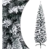 Image de Sapin de Noël artificiel mince flocon de neige vert 240 cm PVC