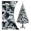 Image de Sapin de noël artificiel à flocons de neige vert 150 cm pvc