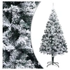 Image de Sapin de Noël artificiel avec neige floquée vert 210 cm PVC