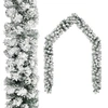 Image de Guirlande de Noël avec neige floquée Vert 10 m PVC