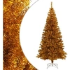 Image de Sapin de Noël Artificiel avec Support Décoration de Noël Arbre Artificiel Salon Salle de Séjour Maison Intérieur Doré 180 cm PET