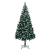 Image de Sapin de Noël avec pommes de pin et neige blanche 210 cm