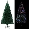 Image de Sapin de Noël artificiel avec support Vert 150 cm Fibre optique