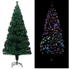 Image de Sapin de Noël Artificiel avec Support Décoration de Noël Arbre Artificiel Salon Salle de Séjour Maison Jardin Vert 240 cm Fibre Optique