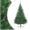 Image de Sapin de Noël artificiel moitié avec support Vert 210 cm PVC