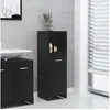 Image de Armoire de salle de bain Noir 30x30x95 cm Bois d ingénierie