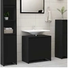 Image de Armoire de salle de bain noir 60x33x61 cm Bois d ingénierie
