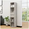 Image de Bibliothèque Gris béton 36x30x171 cm Bois d ingénierie