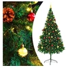 Image de Arbre de Noël Artificiel Pré-éclairé avec Boules, Sapin de Noël avec LED, Décoration de Vacances, Ornement de Fête 321501