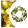 Image de Couronne de Noël avec lumières LED vert 60 cm PVC, couronnes, couronnes de Noël avec décoration, ornements de couronne de Noël