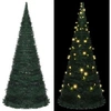 Image de Sapin de Noël Artificiel Pré-éclairé avec Guirlandes, Arbre de Noël avec LED, Décoration de Vacances, Ornement de Fête Intérieur Extérieur, Vert