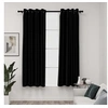 Image de Rideaux occultants Aspect lin avec oillets 2 pcs Noir 140x175cm