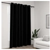 Image de Rideau occultant Aspect de lin avec oillets Noir 290x245 cm