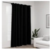 Image de Rideau occultant d aspect de lin avec crochets Noir 290x245 cm