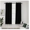 Image de 2x Rideaux Occultants Aspect de Lin Rideaux de Fenêtre Salon Salle de Séjour Chambre à Coucher Maison Intérieur Anthracite 140x175 cm