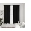 Image de 2x Rideaux Occultants Aspect Lin avec Crochets Rideaux de Fenêtre Salon Salle de Séjour Chambre à Coucher Intérieur Anthracite 140x175 cm