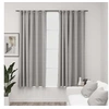 Image de Rideaux occultants aspect lin avec crochets 2pcs Gris 140x175cm