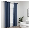 Image de Rideaux occultants Aspect lin avec oillets 2 pcs Bleu 140x225cm