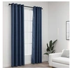 Image de Rideaux occultants Aspect lin avec oillets 2 pcs Bleu 140x245cm