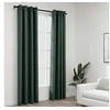 Image de Rideaux occultants Aspect lin avec oillets 2 pcs Vert 140x225cm