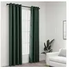 Image de Rideaux occultants Aspect lin avec oillets 2 pcs Vert 140x245cm