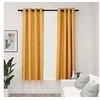 Image de Rideaux occultants Aspect lin à oillets 2 pcs Jaune 140x175 cm