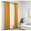 Image de Rideaux occultants Aspect lin à oillets 2 pcs Jaune 140x225 cm