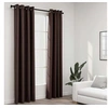 Image de Rideaux occultants Aspect lin avec oillets 2pcs Taupe 140x245cm