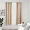 Image de Rideaux occultants Aspect lin avec oillets 2pcs Beige 140x175cm