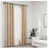 Image de Rideaux occultants Aspect lin avec oillets 2pcs Beige 140x245cm