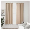 Image de Rideaux occultants aspect lin et crochets 2 pcs Beige 140x175cm