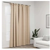 Image de Gordijn linnen-look verduisterend met haken 290x245 cm beige321215