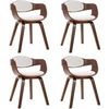 Image de Lot de 4 chaise interieur non pliable en bois H. 71.5 cm blanc