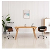Image de Chaise pivotante de bureau Noir Bois courbé et similicuir