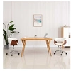 Image de Chaise pivotante de bureau Blanc Bois courbé et similicuir3054831